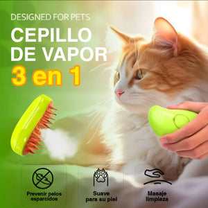 CEPILLO DE VAPOR 3 EN 1 PARA MASCOTAS 🐱🐶 | ENVÍO GRATIS
