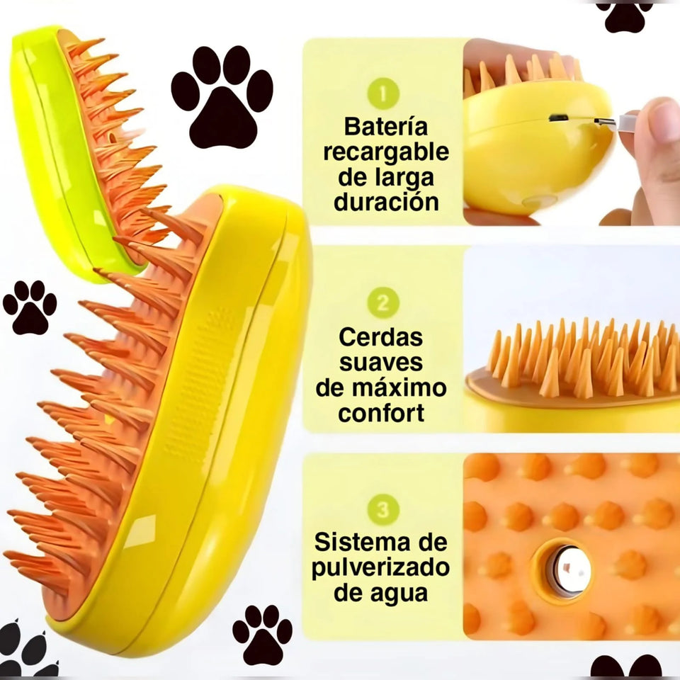 CEPILLO DE VAPOR 3 EN 1 PARA MASCOTAS 🐱🐶 | ENVÍO GRATIS