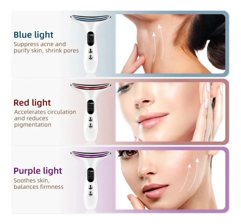 MASAJEADOR FACIAL CON LUZ PULSADA